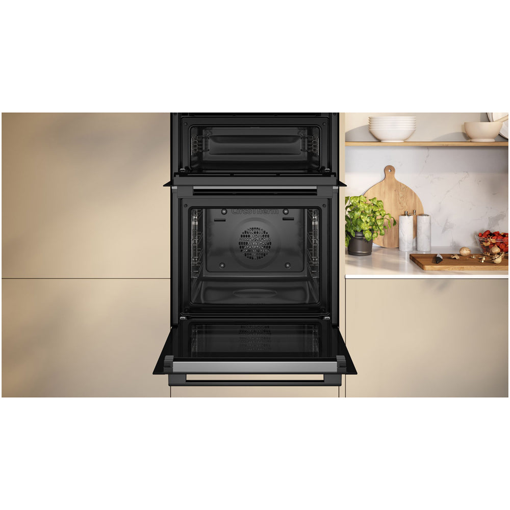 Neff U2ACH7AG7B N50 Built in Self Cleaning Electric Double Oven Graphite
