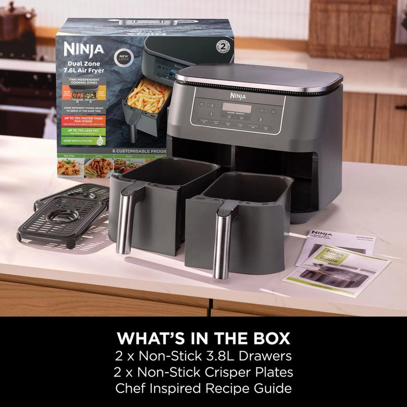 Ninja 6 in 1 Dual Zone Air Fryer 7.6L DZ300UK - Gun Metal Grey - CLEARANCE