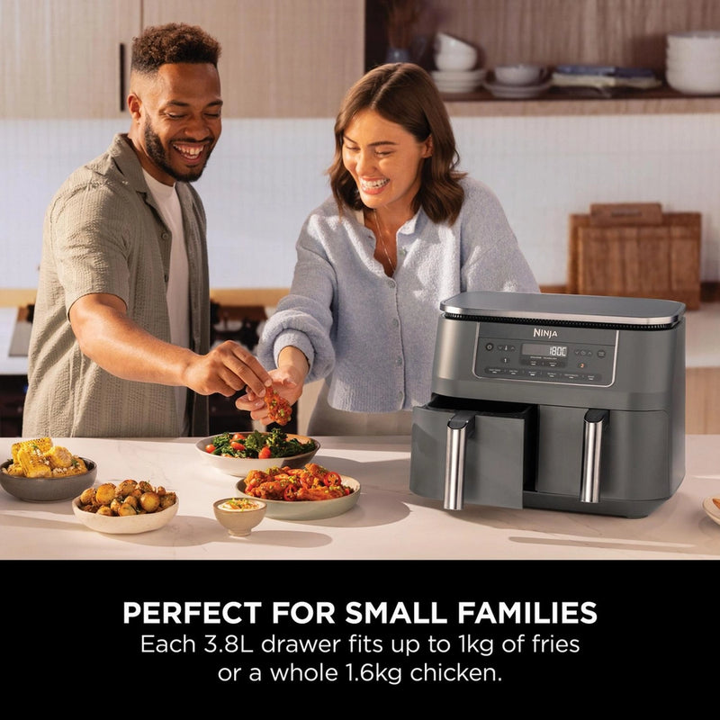 Ninja 6 in 1 Dual Zone Air Fryer 7.6L DZ300UK - Gun Metal Grey - CLEARANCE
