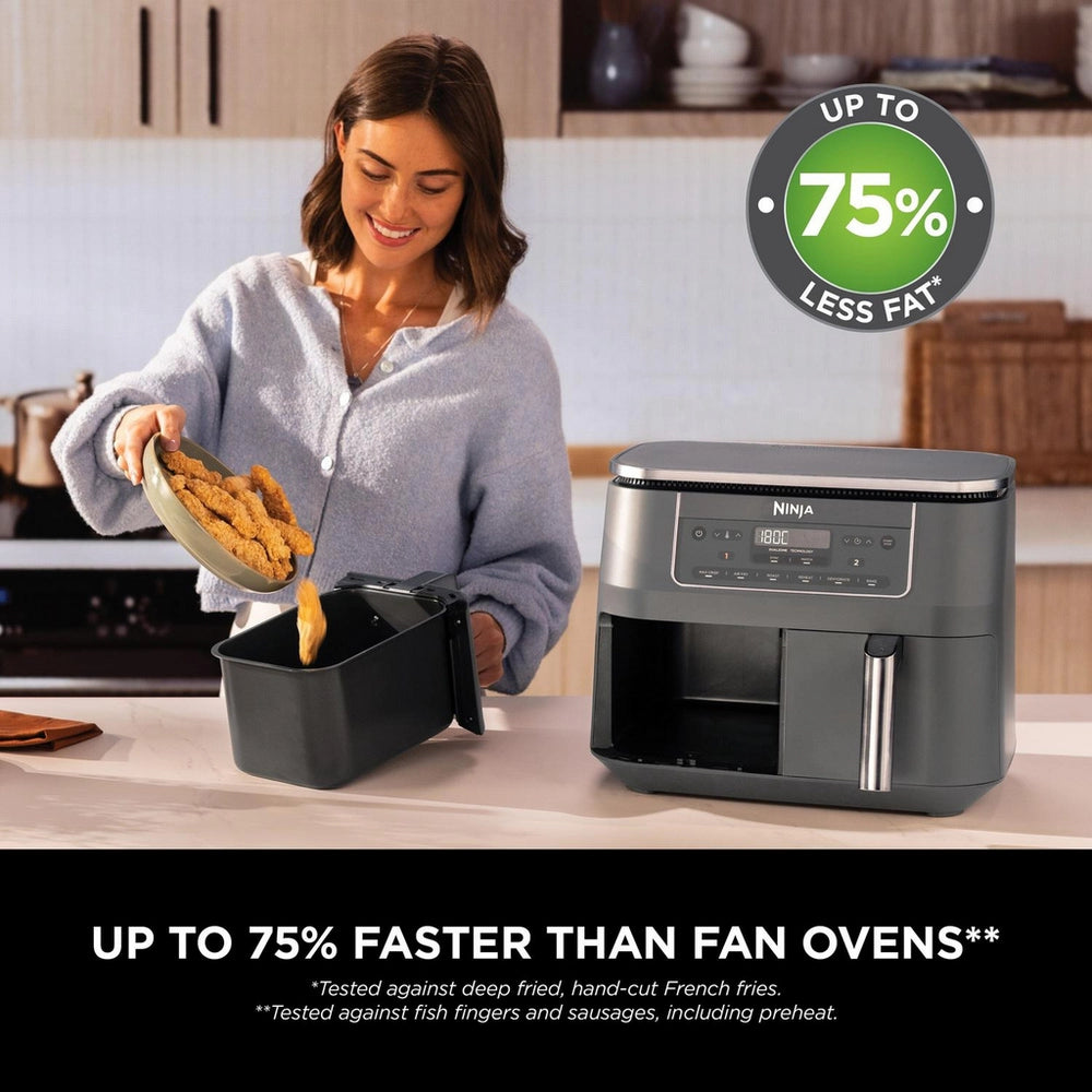 Ninja 6 in 1 Dual Zone Air Fryer 7.6L DZ300UK - Gun Metal Grey - CLEARANCE