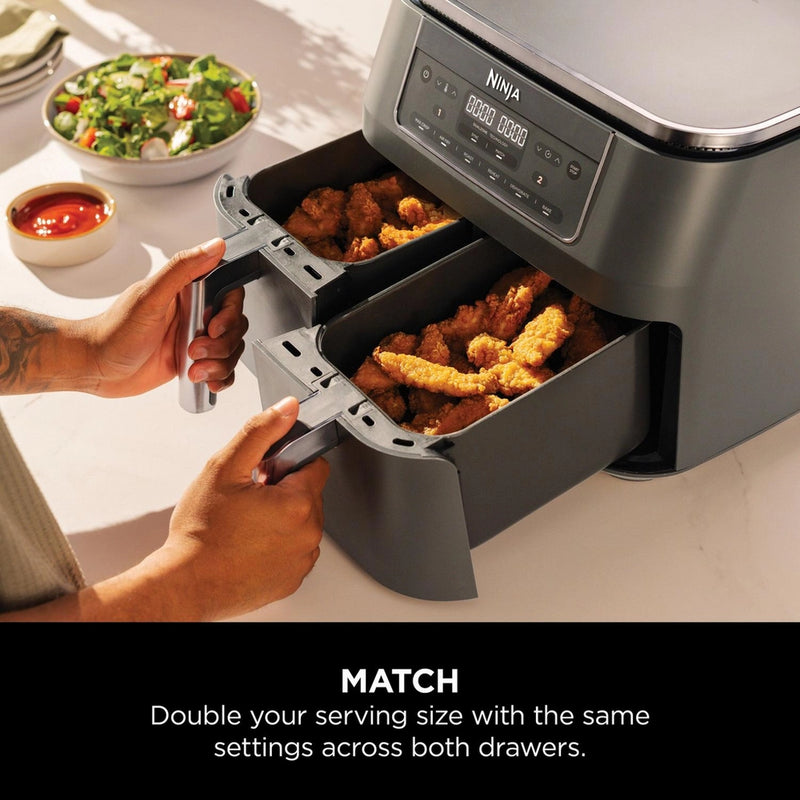 Ninja 6 in 1 Dual Zone Air Fryer 7.6L DZ300UK - Gun Metal Grey - CLEARANCE