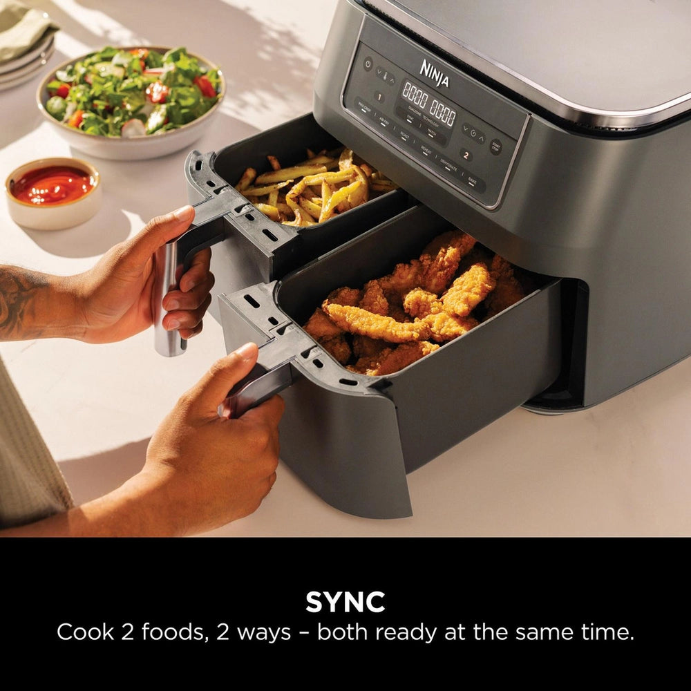 Ninja 6 in 1 Dual Zone Air Fryer 7.6L DZ300UK - Gun Metal Grey - CLEARANCE