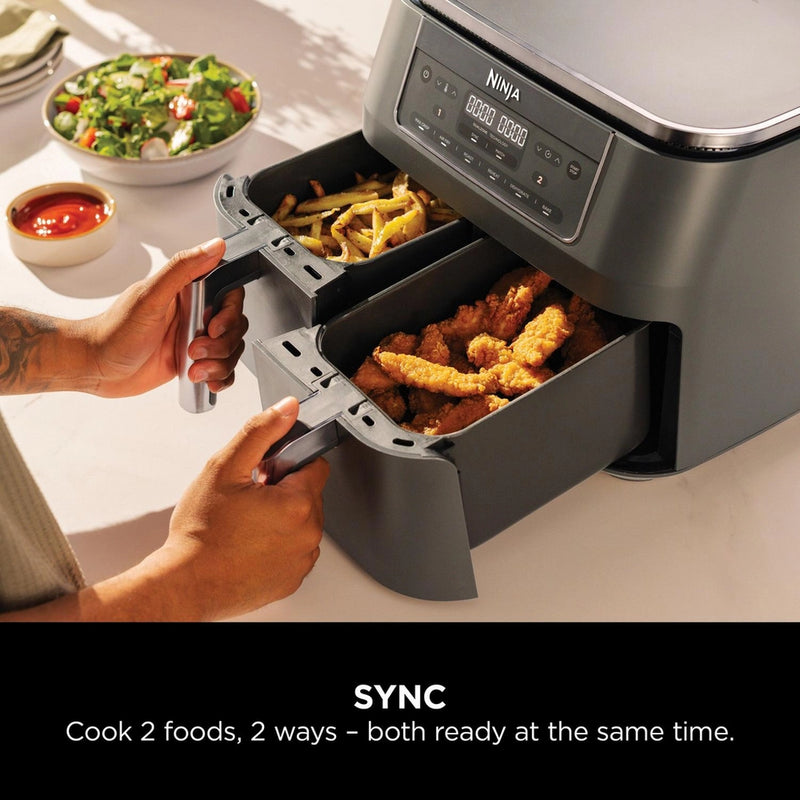 Ninja 6 in 1 Dual Zone Air Fryer 7.6L DZ300UK - Gun Metal Grey - CLEARANCE