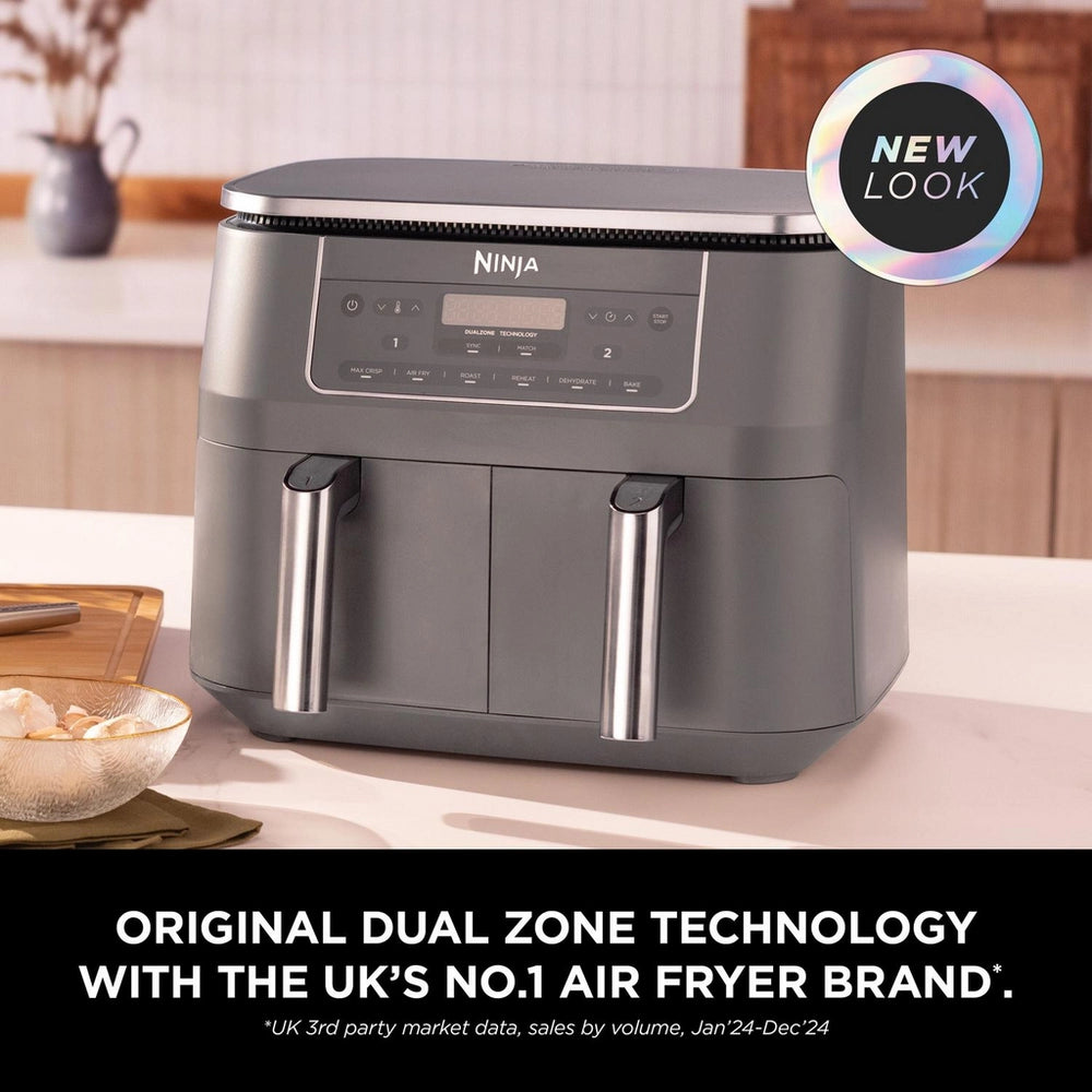 Ninja 6 in 1 Dual Zone Air Fryer 7.6L DZ300UK - Gun Metal Grey - CLEARANCE