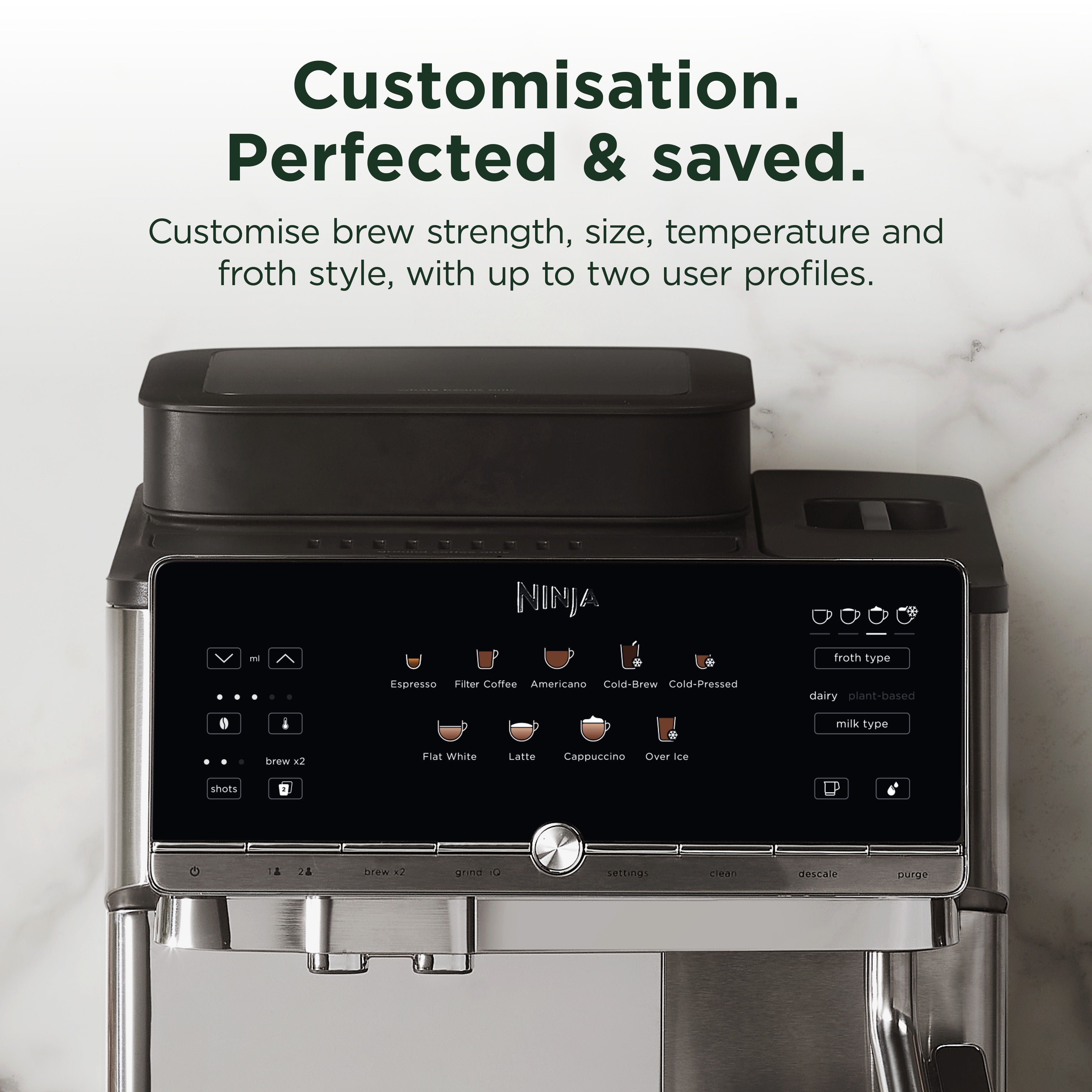 Ninja AE1001UK AutoBarista Coffee Machine - Black/Stainless Steel