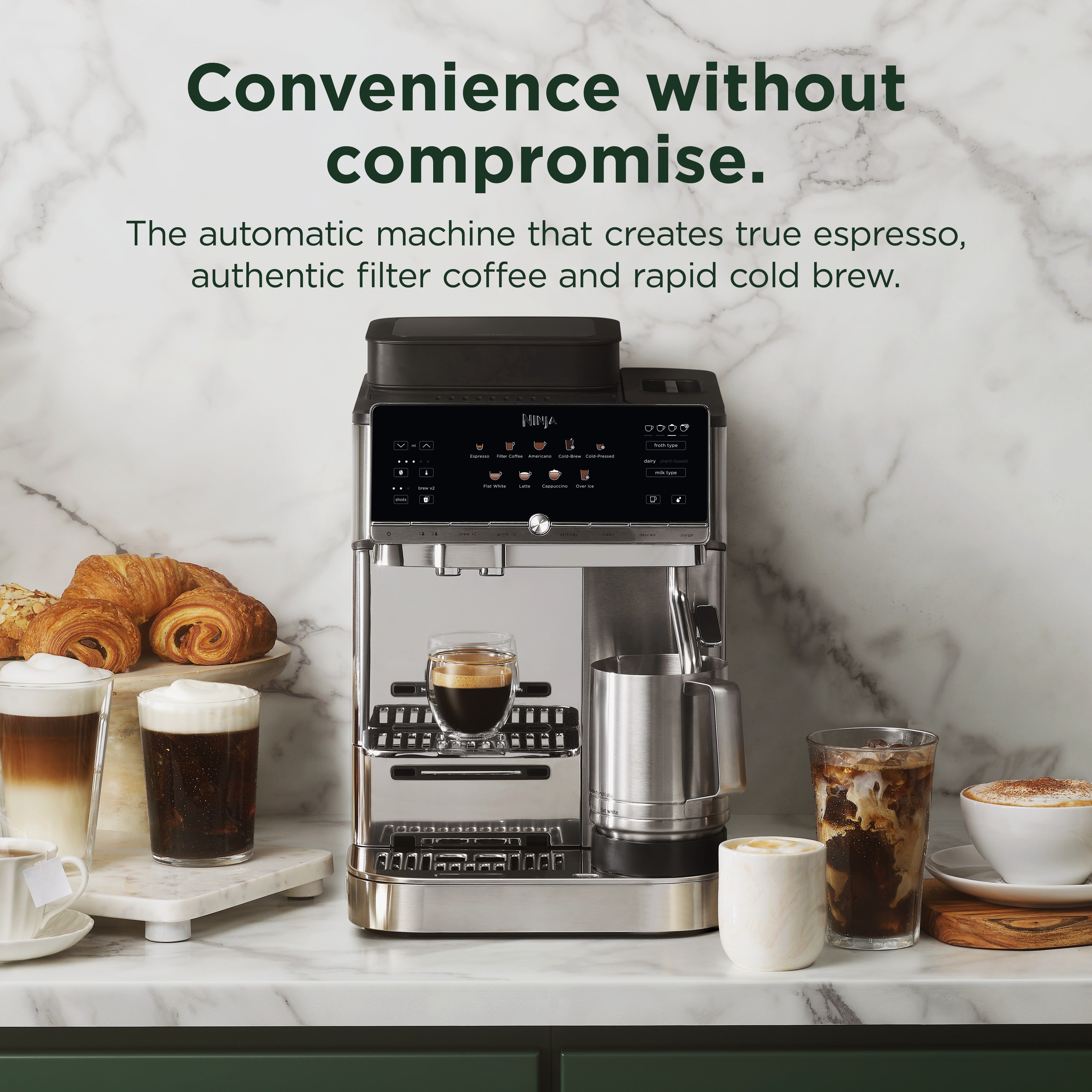 Ninja AE1001UK AutoBarista Coffee Machine - Black/Stainless Steel