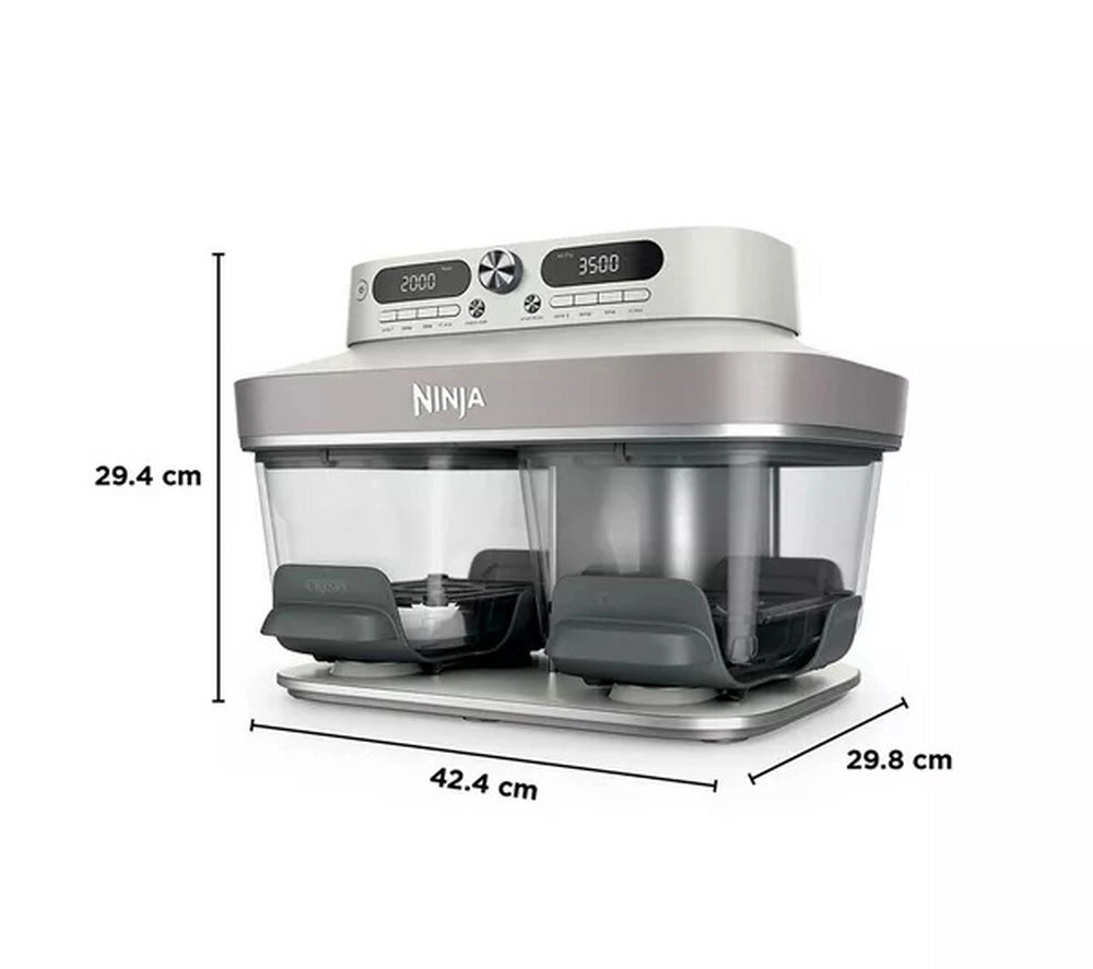 Ninja CRISPi DualZone 8-in-1 Function 7.6L Glass Air Fryer - Bone DD102UKIV2