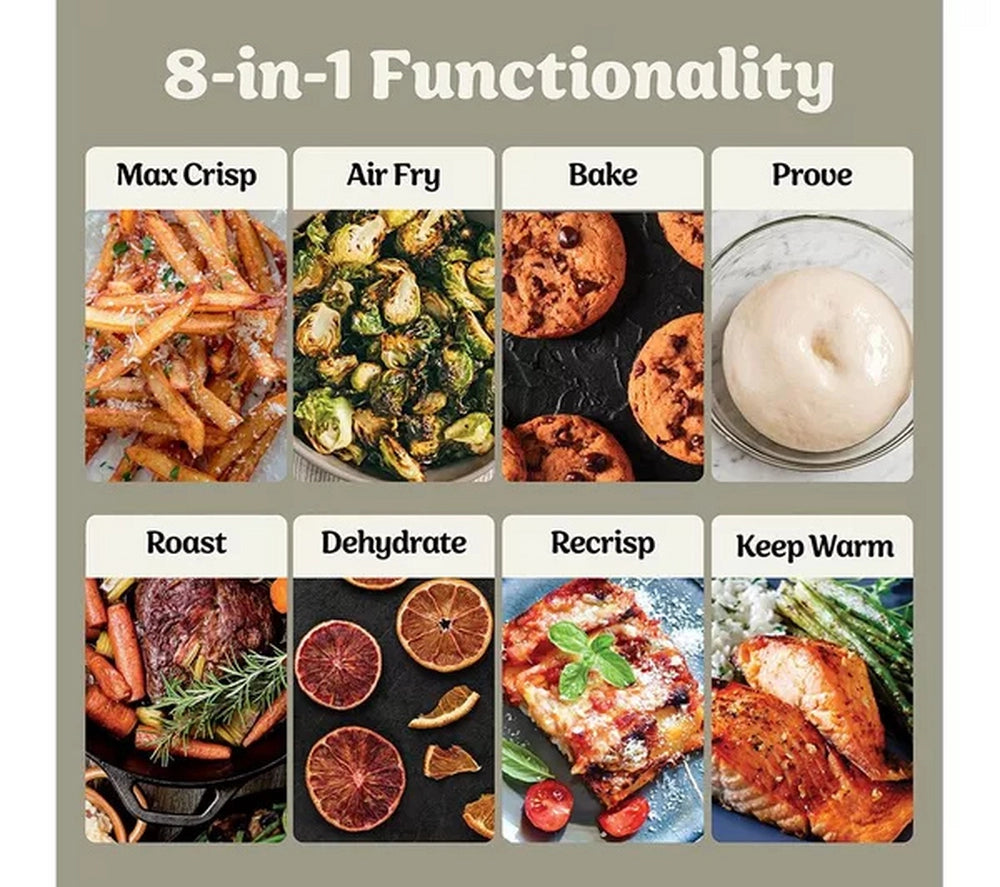 Ninja CRISPi DualZone 8-in-1 Function 7.6L Glass Air Fryer - Bone DD102UKIV2