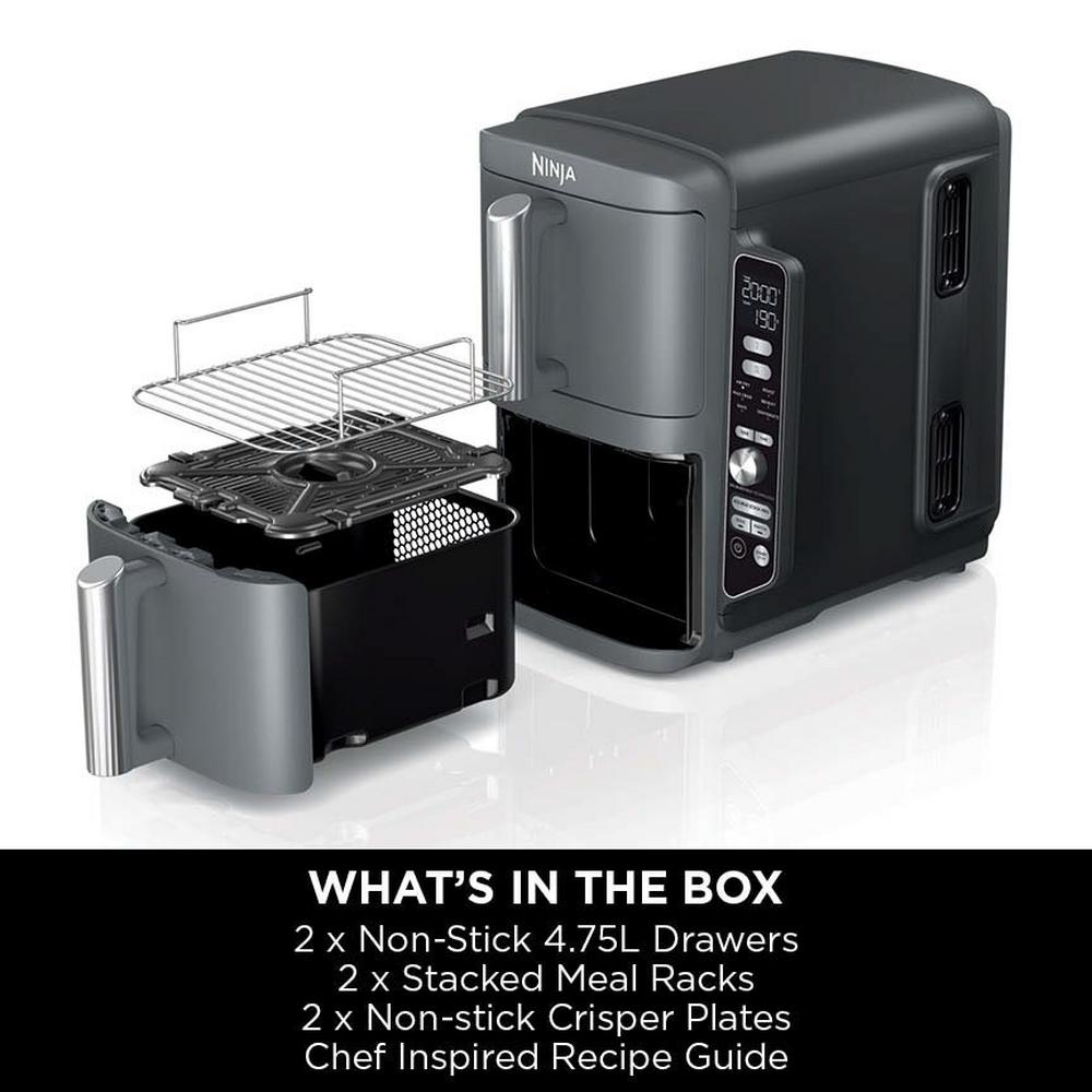 Ninja Double Stack XL 2-Drawer 9.5L Air Fryer Grey SL400UK OPEN BOX CLEARANCE