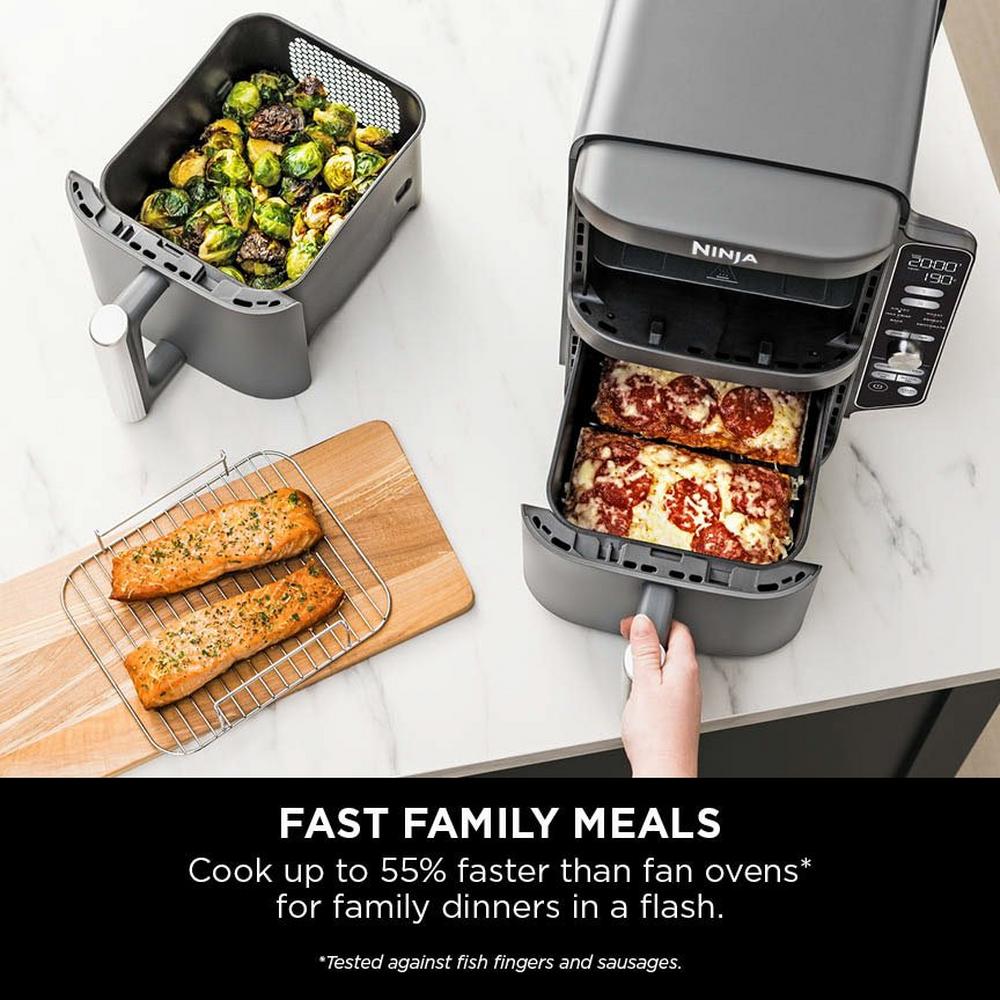 Ninja Double Stack XL 2-Drawer 9.5L Air Fryer Grey SL400UK OPEN BOX CLEARANCE