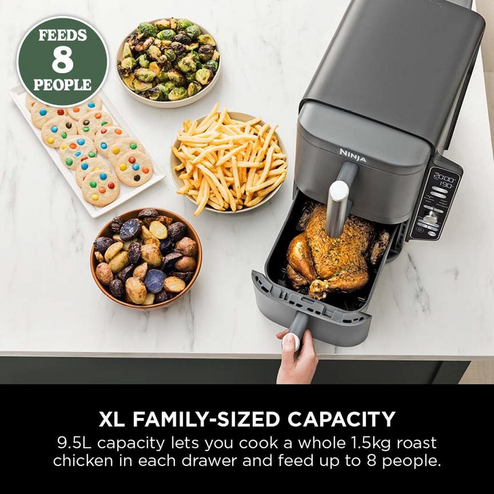 Ninja Double Stack XL 2-Drawer 9.5L Air Fryer Grey SL400UK OPEN BOX CLEARANCE