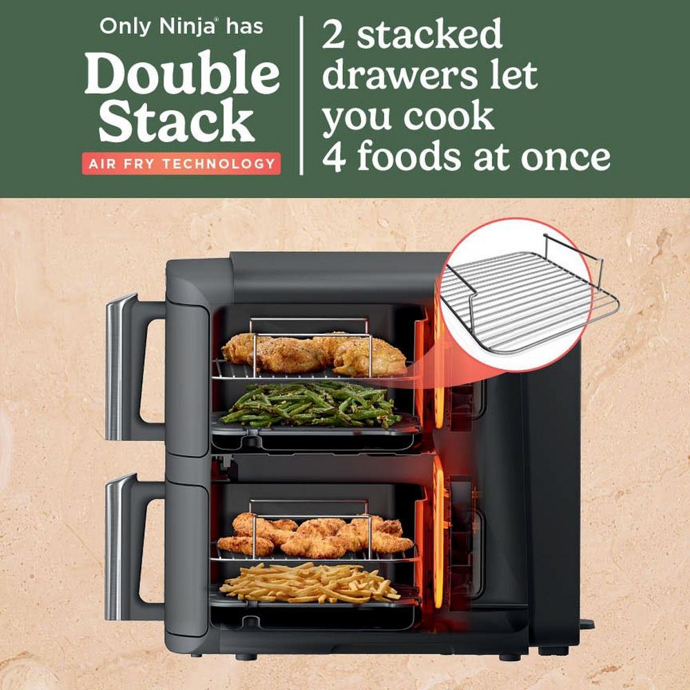 Ninja Double Stack XL 2-Drawer 9.5L Air Fryer Grey SL400UK OPEN BOX CLEARANCE