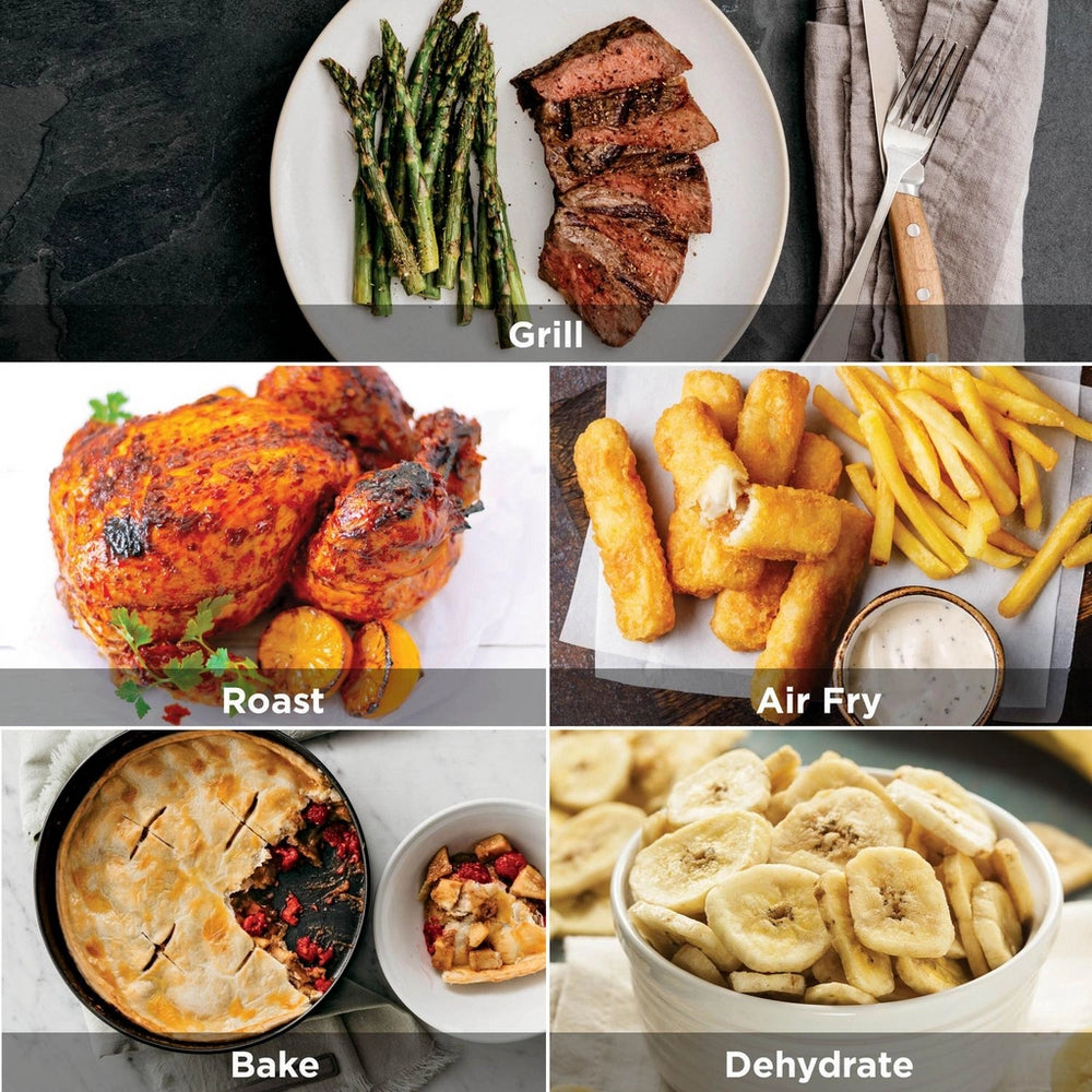 Ninja EG351UK 5-in-1 Grill and Air Fryer 5.7L with Digital Cooking Probe - Black and Silver