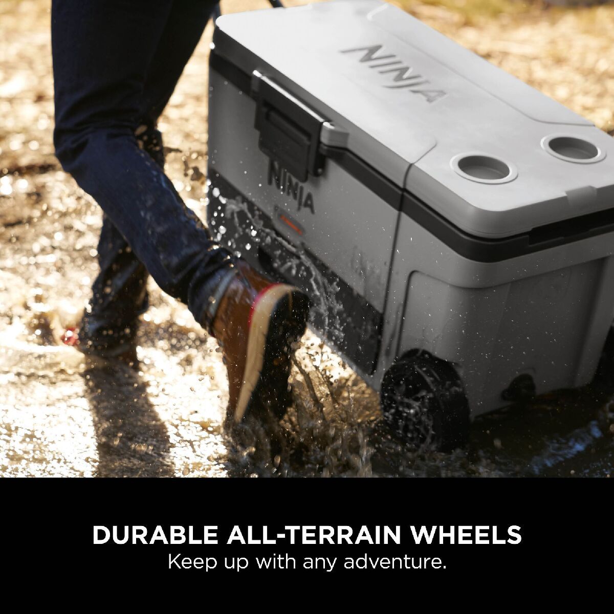 Ninja FB265EUUKGY FrostVault 65QT 61L Wheeled Cooler with Dry Zone Slate Grey Grey