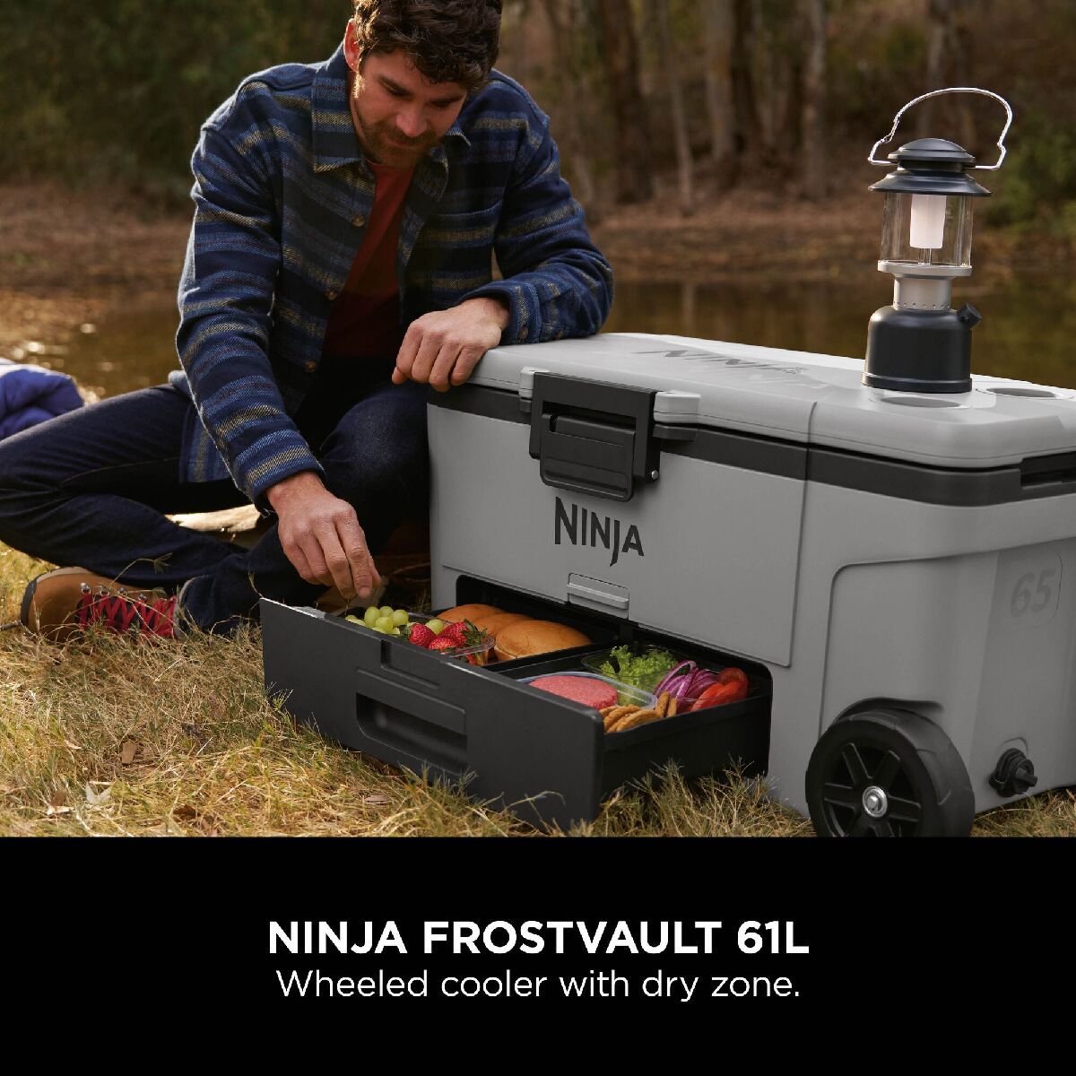 Ninja FB265EUUKGY FrostVault 65QT 61L Wheeled Cooler with Dry Zone Slate Grey Grey