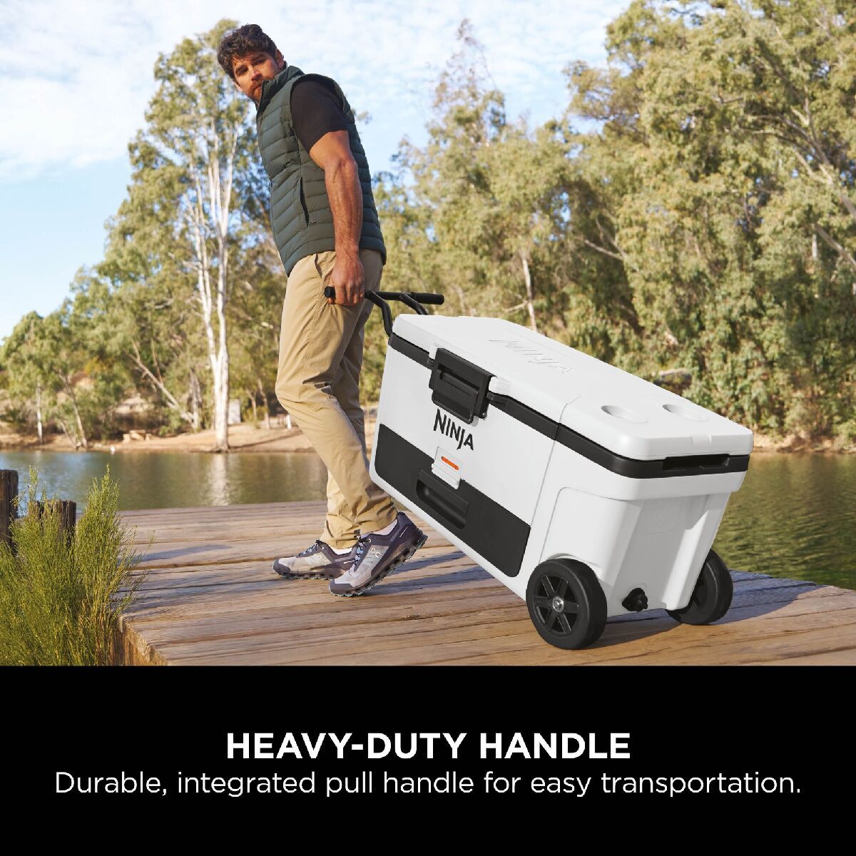 Ninja FB265EUUKWH FrostVault 65QT 61L Wheeled Cooler with Dry Zone Cloud White White