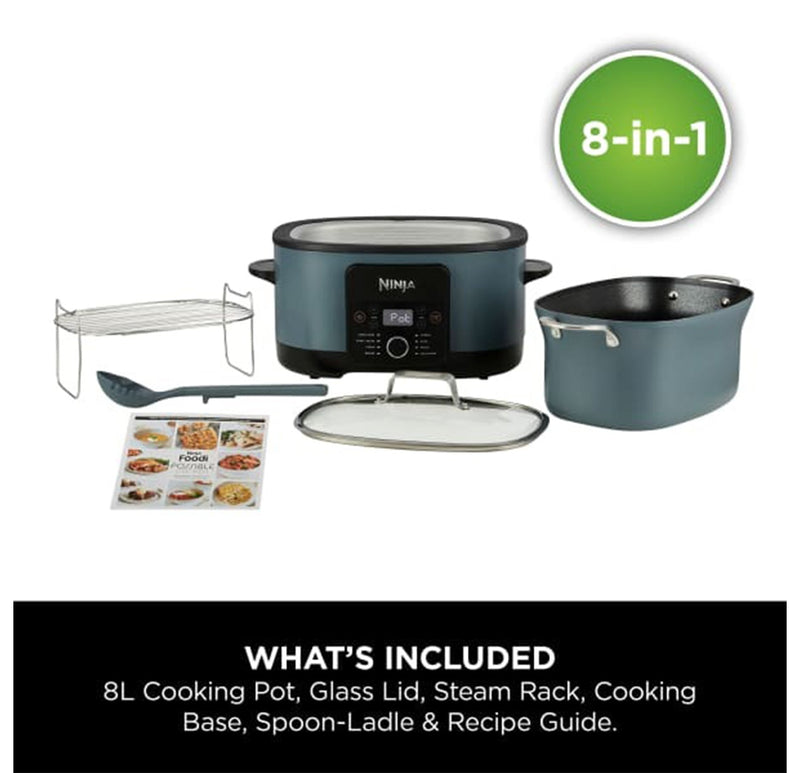 Ninja Foodi PossibleCooker 8 in 1 Slow Cooker MC1001UK 8L Sea Salt Grey