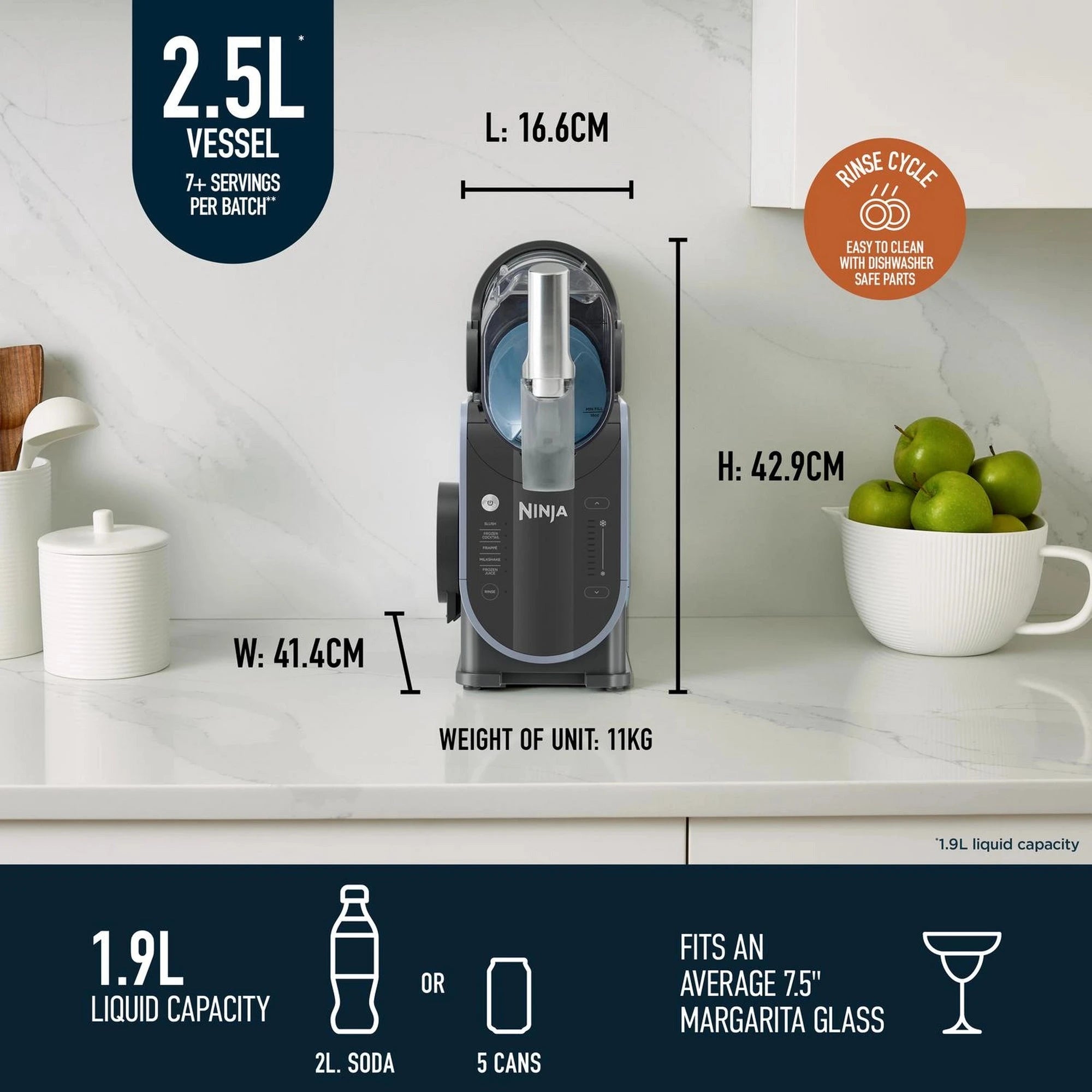 Ninja FS301UK SLUSHi Frozen Drink Maker Arctic Blue and Grey - Clearance