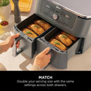 Ninja MAX 6 in 1 Dual Zone Air Fryer DZ400UK 9.5L - Gunmetal Grey