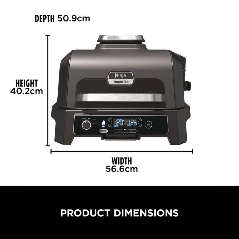 Ninja OG850UK Woodfire Pro XL Electric BBQ Grill & Smoker with Cover and Woodfire Pellets OG850UKCOVKIT