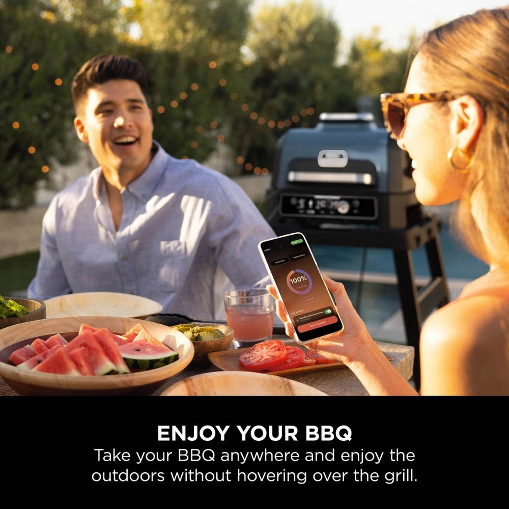 Ninja OG901UK Woodfire Pro Connect XL Electric BBQ Grill & Smoker with Cover and Woodfire Pellets OG901UKCOVKIT