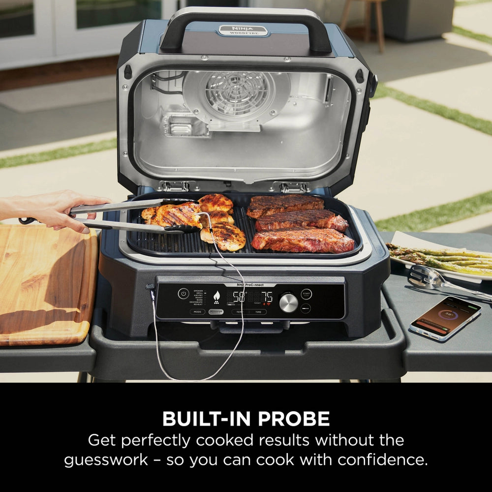 Ninja OG901UK Woodfire Pro Connect XL Electric BBQ Grill & Smoker with Cover and Woodfire Pellets OG901UKCOVKIT