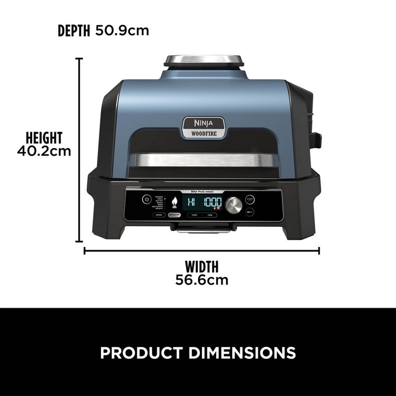 Ninja OG901UK Woodfire Pro Connect XL Electric BBQ Grill & Smoker with Cover and Woodfire Pellets OG901UKCOVKIT