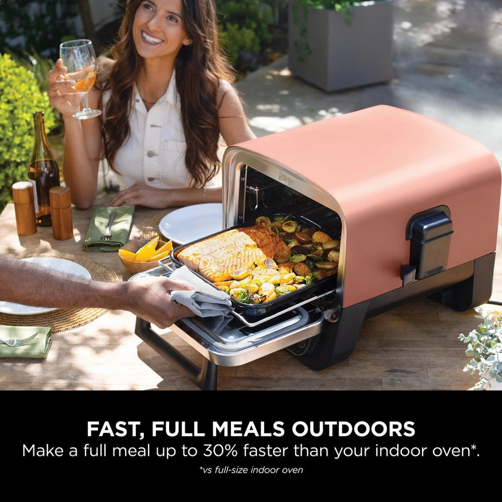 Ninja OO101UK Woodfire Electric Outdoor Oven Artisan Pizza Maker and BBQ Smoker Terracota - CLEARANCE