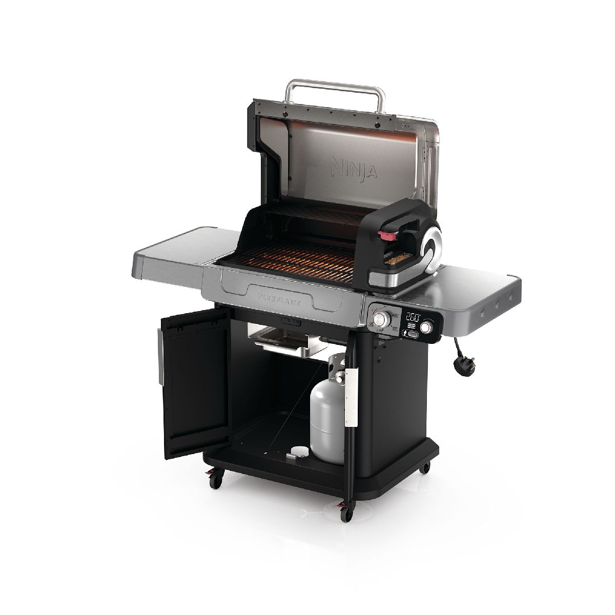 Ninja PG301UK FlexFlame Gas BBQ & Outdoor Cooking System Black Silver Black