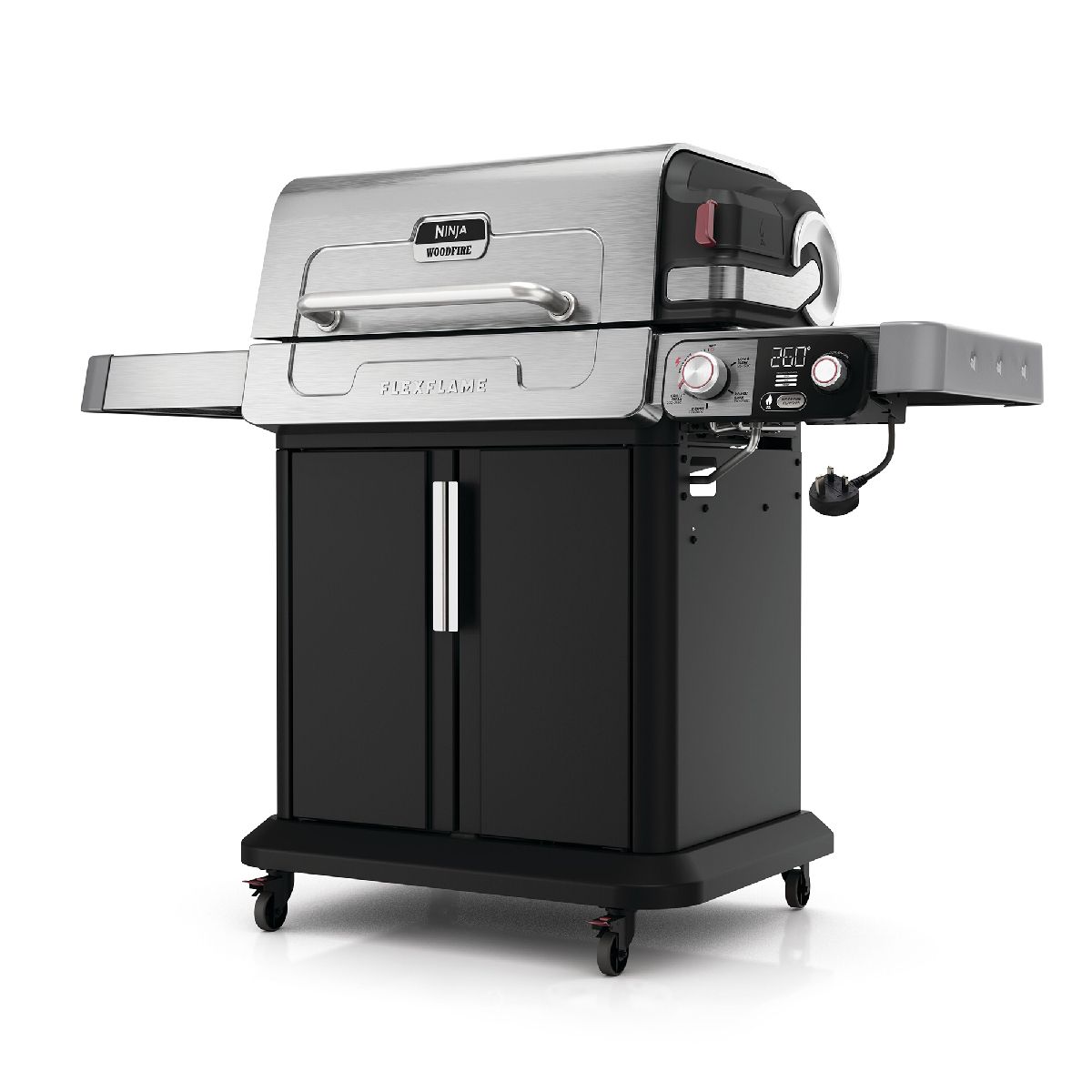 Ninja PG301UK FlexFlame Gas BBQ & Outdoor Cooking System Black Silver Black