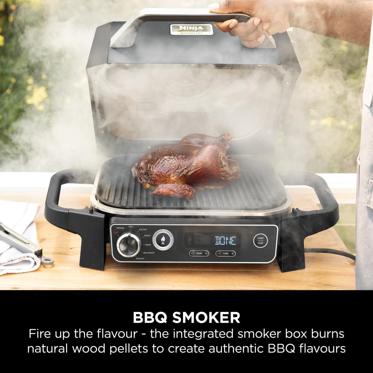 Ninja Woodfire Electric BBQ Grill and Smoker with Stand and Cover OG701UKGRILLKIT - CLEARANCE