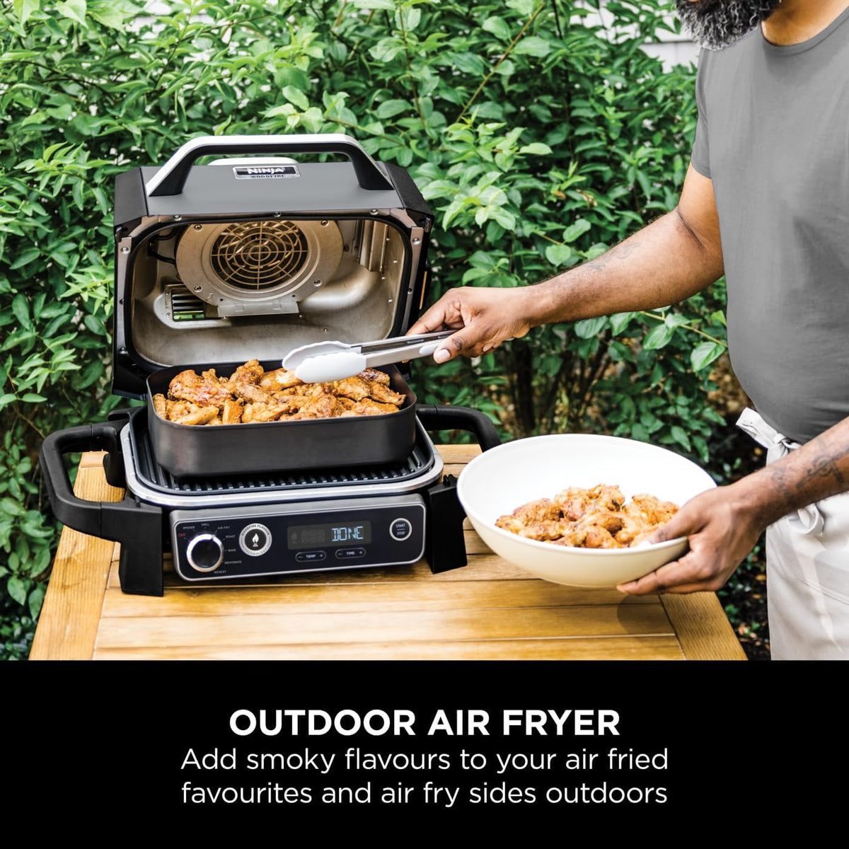 Ninja Woodfire Electric BBQ Grill and Smoker with Stand and Cover OG701UKGRILLKIT - CLEARANCE