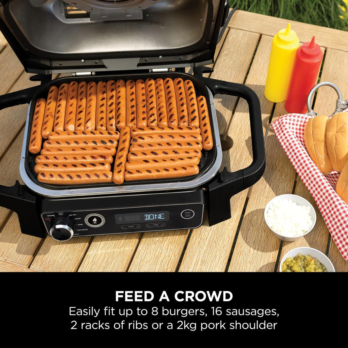 Ninja Woodfire Electric BBQ Grill and Smoker with Stand and Cover OG701UKGRILLKIT - CLEARANCE