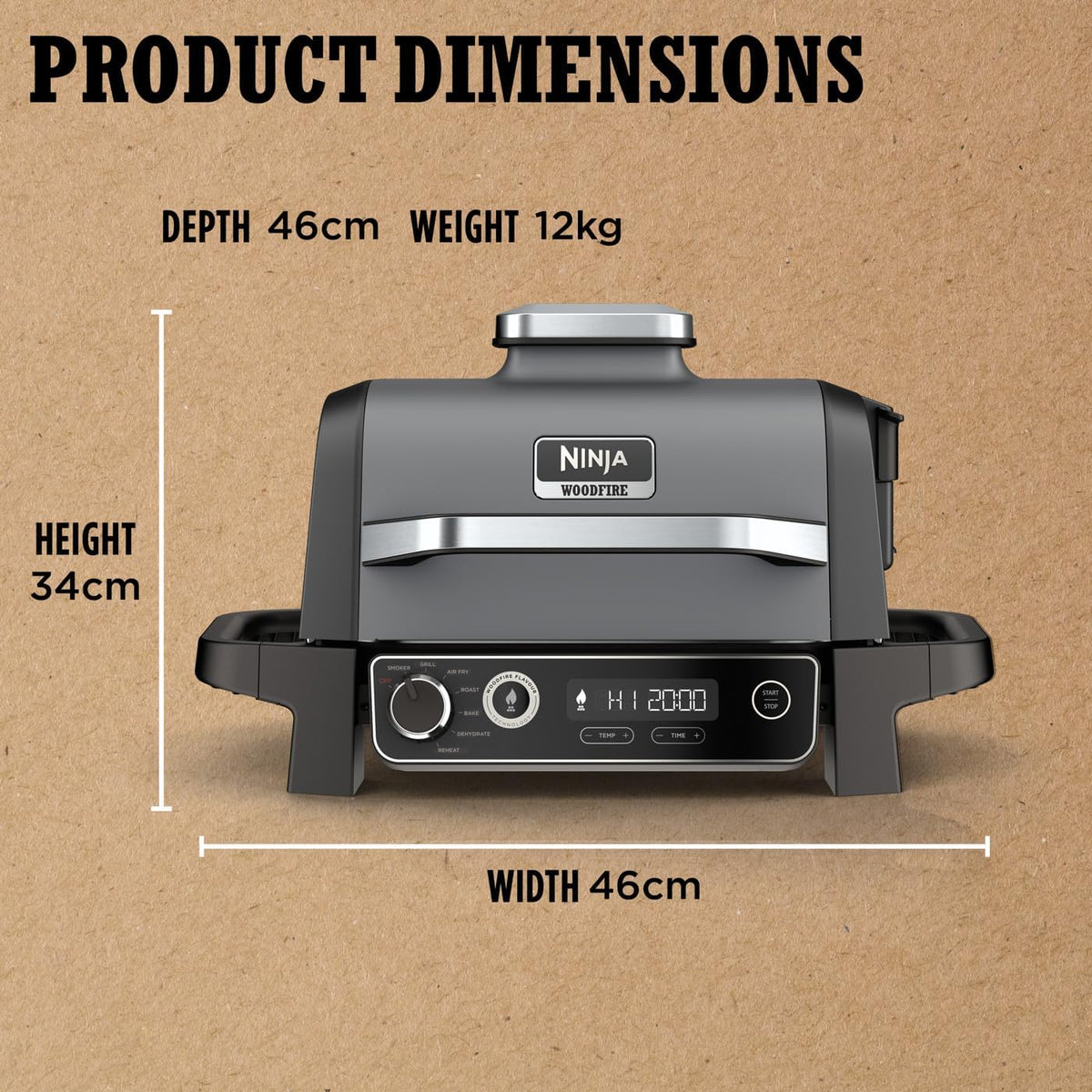 Ninja Woodfire Electric BBQ Grill and Smoker with Stand and Cover OG701UKGRILLKIT - CLEARANCE
