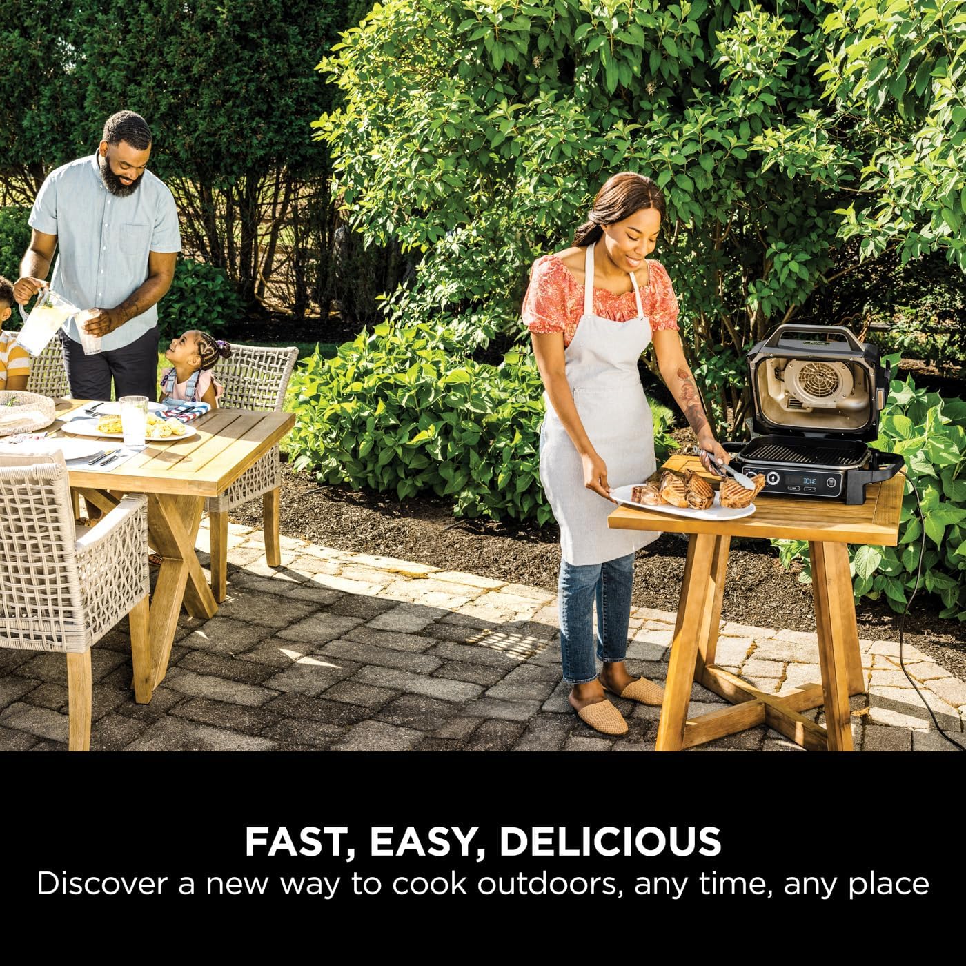 Ninja Woodfire Electric BBQ Grill and Smoker with Stand and Cover OG701UKGRILLKIT - CLEARANCE