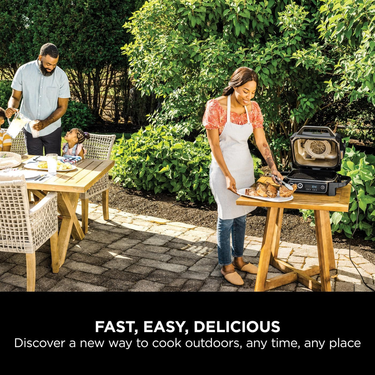 Ninja Woodfire Electric BBQ Grill and Smoker with Stand and Cover OG701UKGRILLKIT - CLEARANCE