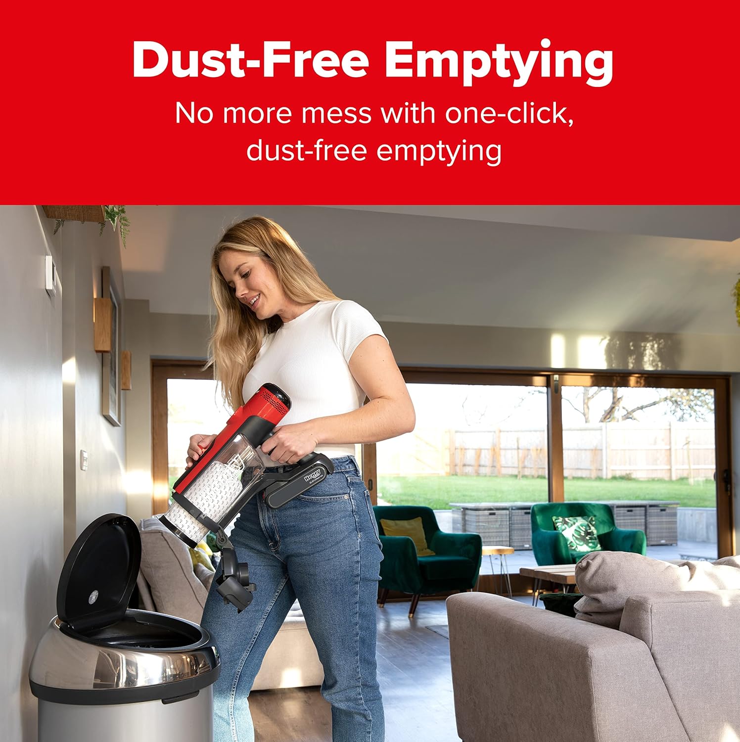 Numatic Henry Quick Cordless Stick Vacuum Cleaner up to 60 Minutes Run Time Red 916177 Clearance