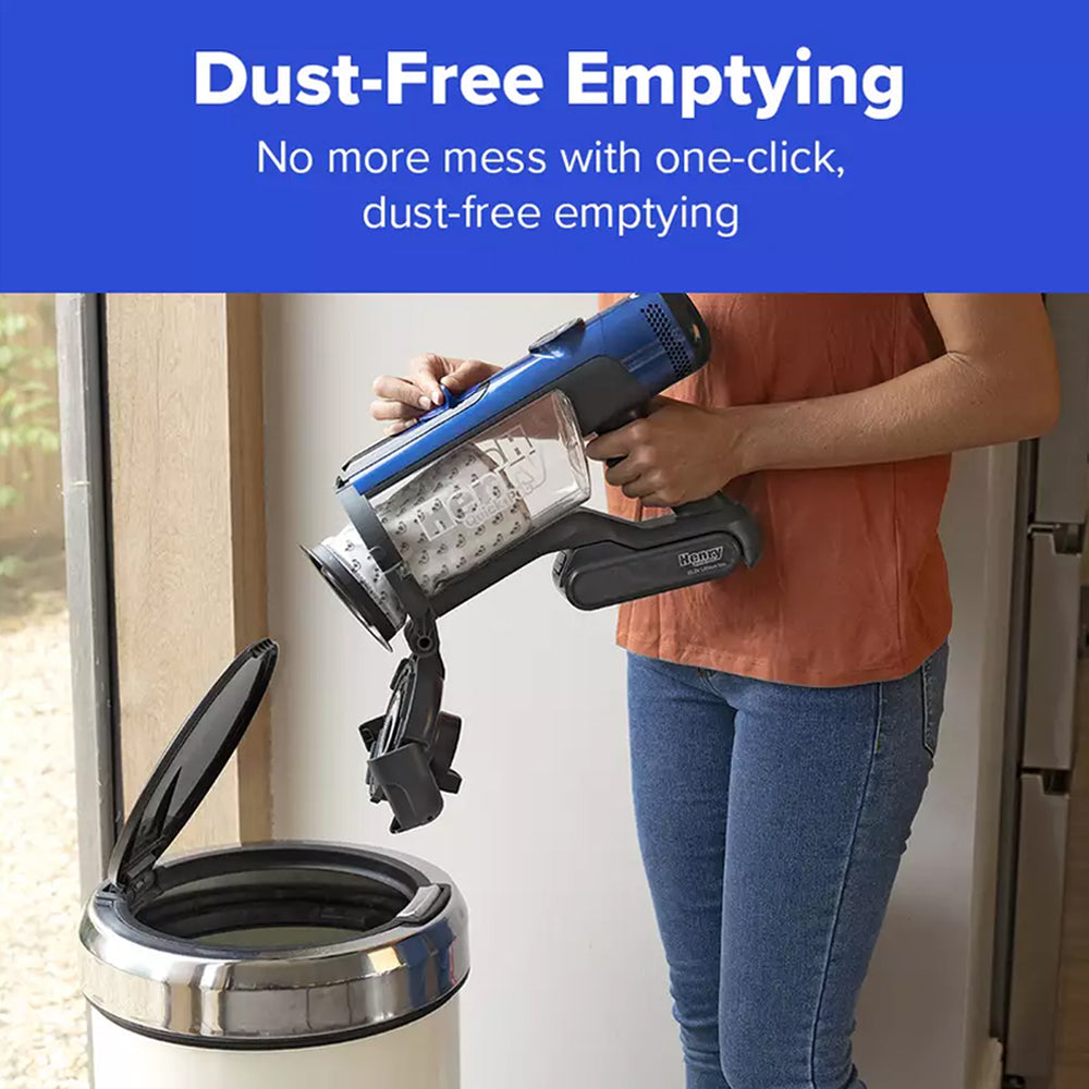 Numatic Henry Quick Pet Cordless Stick Vacuum Cleaner up to 60 Minutes Run Time - Blue 916634 Pet