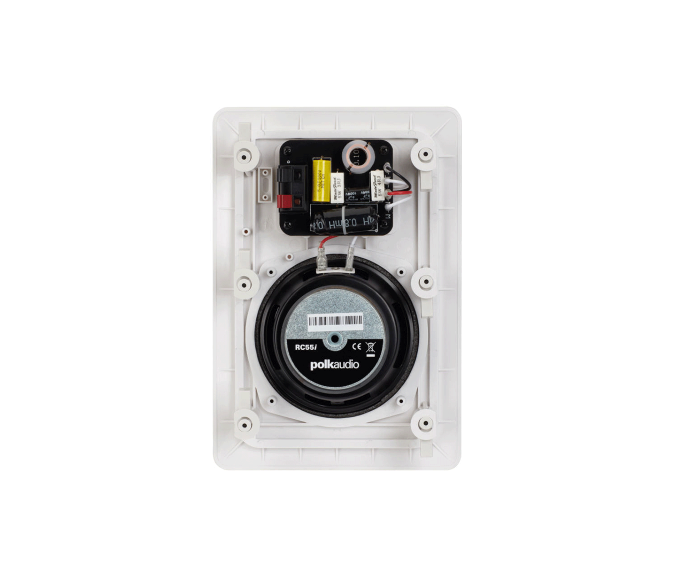 Polk RC55i High-Quality In-Wall Speakers Pair with 5.25inch Drivers White