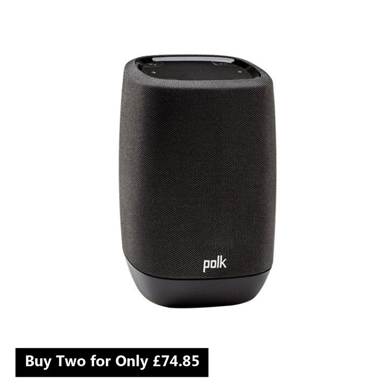 Polk Assist Bluetooth Smart Speaker with Google Assistant in Black Buy One Get 2nd Half Price