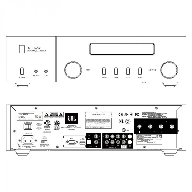JBL SA550 Amplifier and MP350 Music Streamer