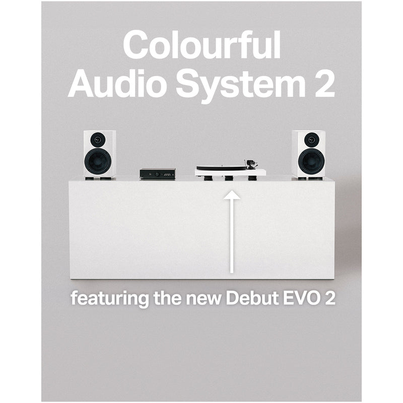Pro-Ject Colourful Audio System 2 All In One True Analog HiFi Stereo System Satin White PJAACAS2WHISAT Satin White