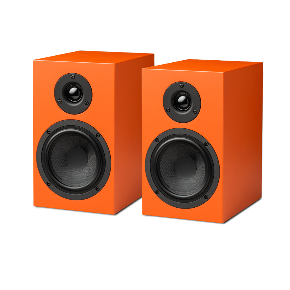 Pro-Ject Colourful Audio System 2 with Debut EVO 2 Turntable MaiA S3 Amplifier and Speaker Box 5 S2 Speakers - Satin Signal Orange Satin Signal Orange