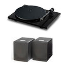Pro-Ject E1.2 Phono Turntable with Mitchell Acoustics uStream Two (MK1) Active Speakers HiFi Package Black