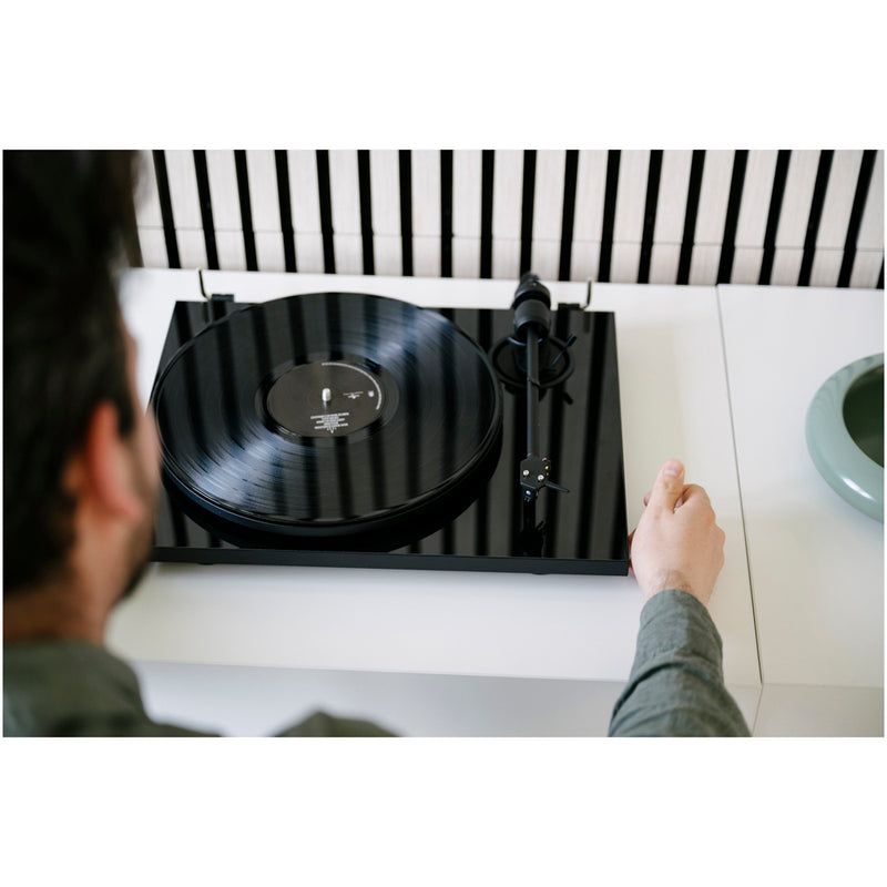 Pro-Ject E1.2 Plug and Play Entry Level Audiophile Grade Manual Turntable Black Black