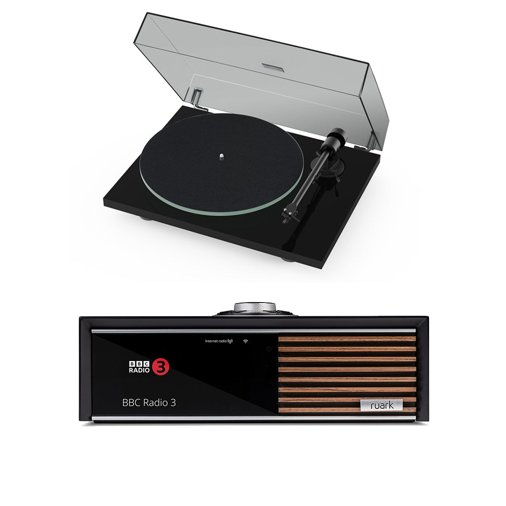 Pro-Ject T1 EVO Phono Belt-Driven Turntable and Ruark R610 Streaming Music Console Black HiFi Package
