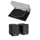 Pro-Ject T1 EVO Phono Turntable and Ruark MR1 MK3 Active Bluetooth Speakers with Built-in MM Phono Preamp Black