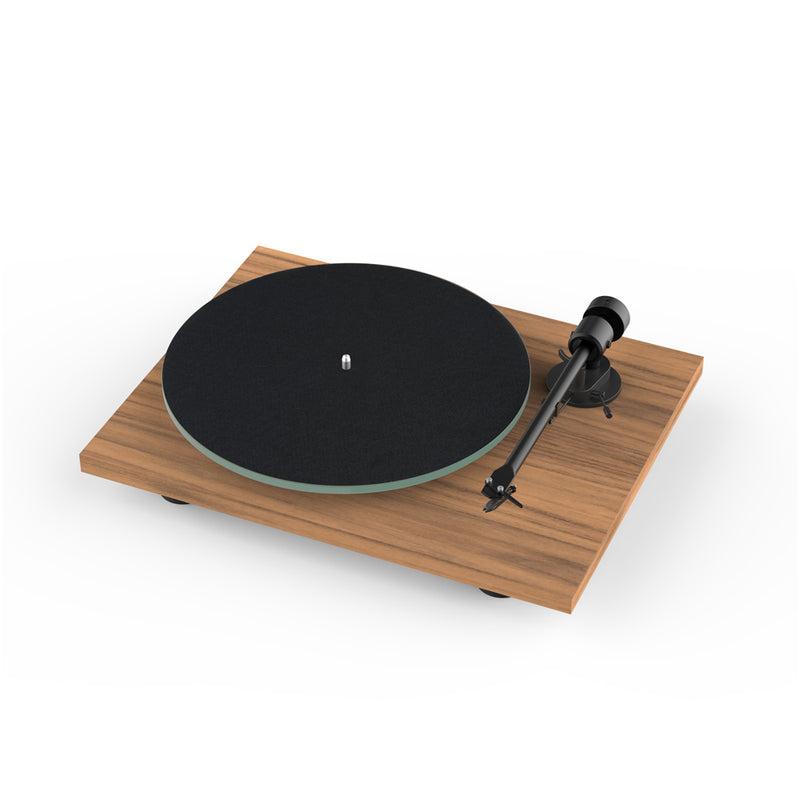 Pro-Ject T1 EVO Phono Turntable and Ruark MR1 MK3 Active Bluetooth Speakers with Built-in MM Phono Preamp Walnut