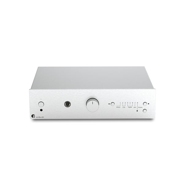 Pro-Ject Uni Box S3 Integrated Streaming Amplifier with Bluetooth and Built In Phono Stage Silver Silver