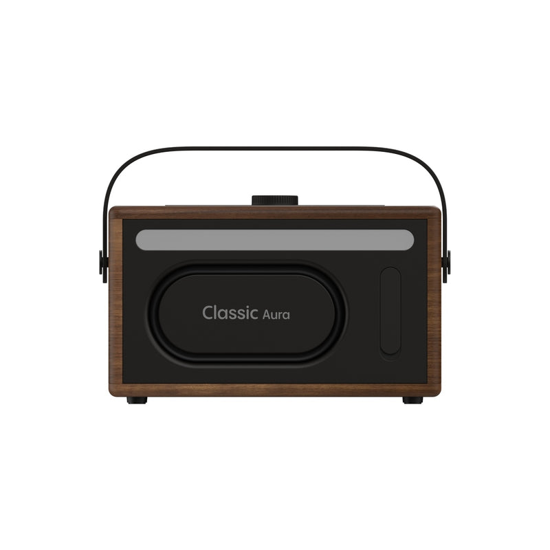 Pure Classic Aura Portable Bluetooth Speaker with Ambient Lighting - Coffee Brown Walnut Brown